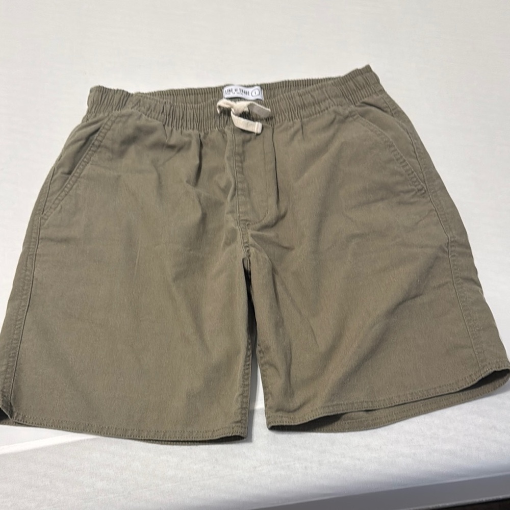 Men's Olive Flat Front Shorts